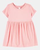Baby Girl Solid PurelySoft Bodysuit Dress - Pink, image 1 of 7 slides