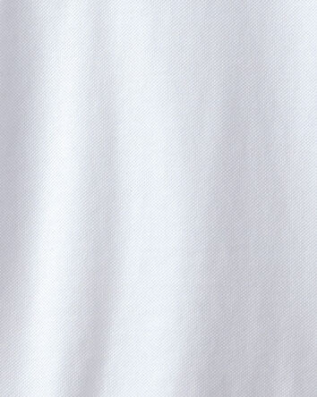 Boys Uniform Piqu&eacute; Long-Sleeve Polo Shirt - White, 