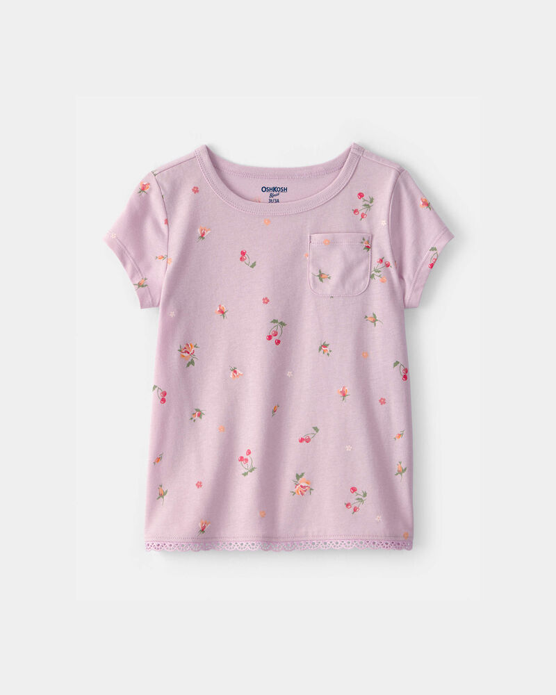 Toddler Girl Floral Top - Purple, image 1 of 4 slides