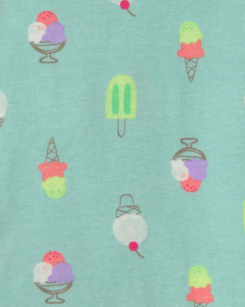 Toddler Girl 'Sweet Squad' Popsicle 100% Cotton 4-Piece Pajama Set - Blue/Green, image 3 of 4 slides