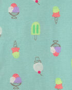 Toddler Girl 'Sweet Squad' Popsicle 100% Cotton 4-Piece Pajama Set - Blue/Green, image 3 of 4 slides