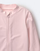 Toddler Full-Zip Long-Sleeve Rashguard - Light Pink, image 7 of 7 slides