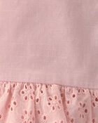 Toddler Girl 2-Piece Eyelet Top & Skort Set - Pink, image 3 of 4 slides