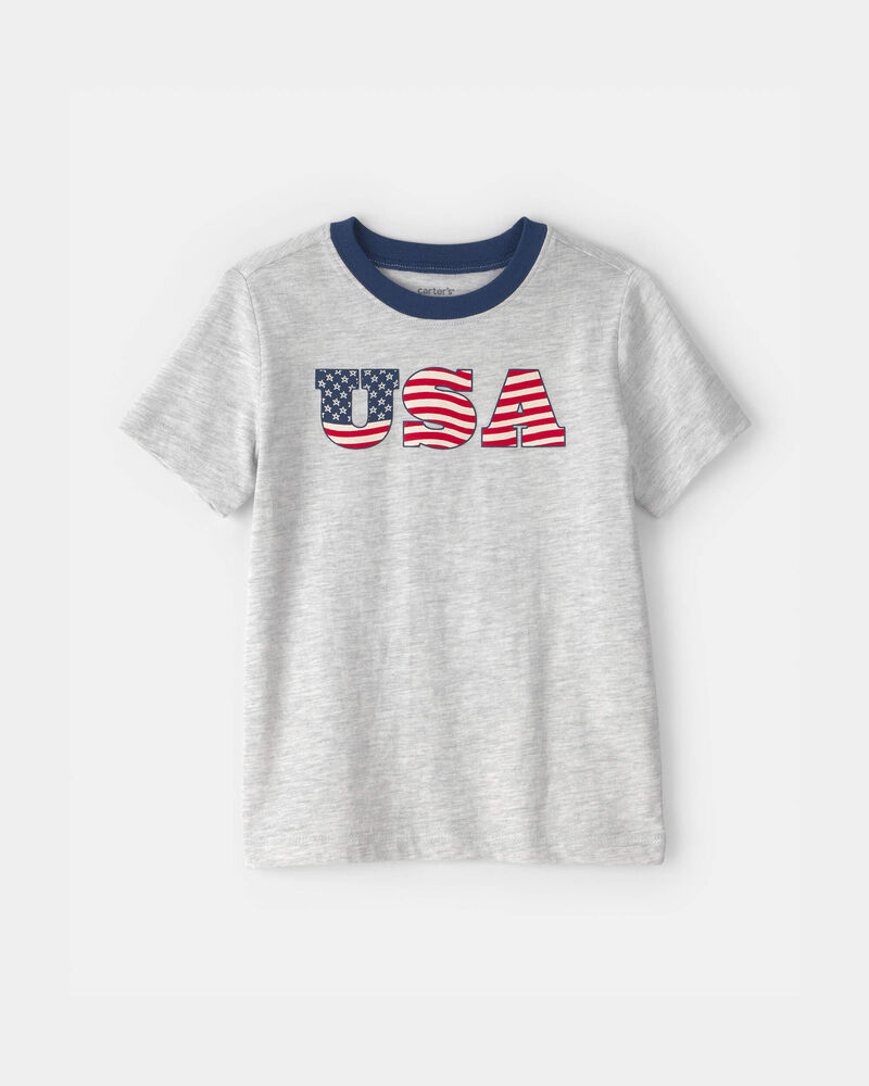 Toddler Fourth Of July USA Graphic Tee - Grey, image 1 of 3 slides