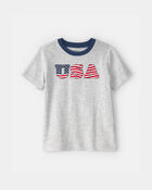 Toddler Fourth Of July USA Graphic Tee - Grey, image 1 of 3 slides