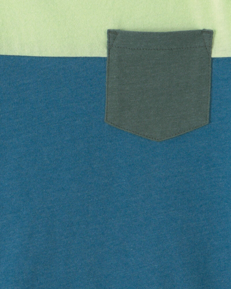 Toddler Boy Color Block Short-Sleeve T-Shirt - Blue/Green, image 2 of 3 slides