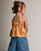 Toddler Girl Peplum Tank Top in Plant Print - Golden Yellow, image 4 of 5 slides