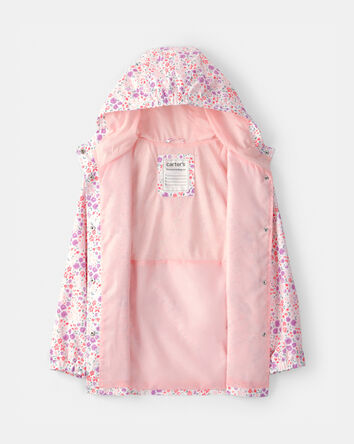 Girls Floral Raincoat - Pink, 