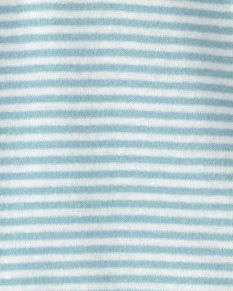 Baby Boy 3-Piece Beach Trip Striped Outfit Set - Blue/White, image 6 of 12 slides
