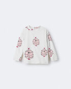 Toddler Girl Holiday Squish Character Long-Sleeve Graphic Tee - Ivory, image 2 of 6 slides