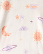 Toddler Girl Space Constellation Tie-Dye 100% Cotton Snug Fit 4-Piece Pajama Set - Purple, image 3 of 4 slides