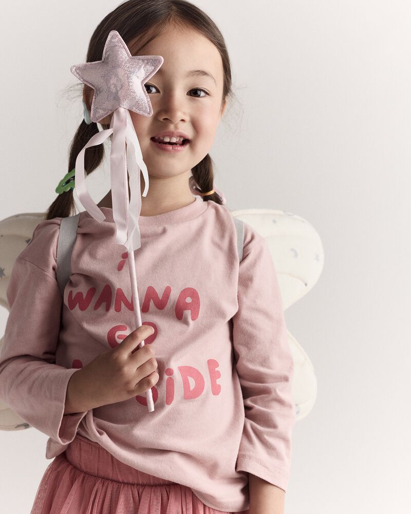Toddler Girl Celestial Dress Up Wings - Cream/Silver, image 4 of 7 slides