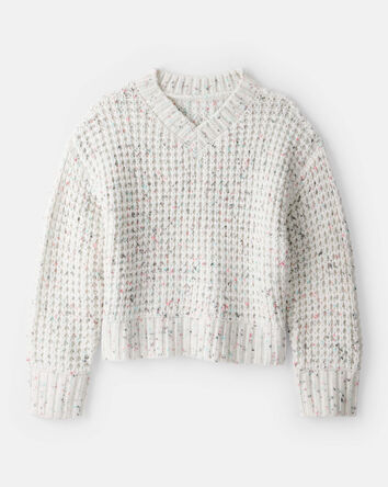 Girls Confetti Sweater - Cream, 