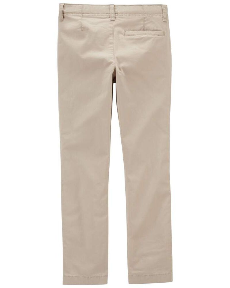 Boys Husky Fit Stretch Chino Pants - Khaki, image 2 of 5 slides