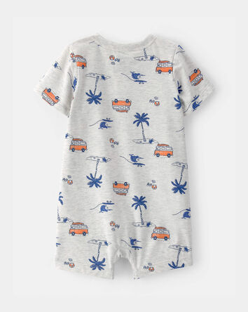 Baby Boy Beach Trip Romper - Grey, 