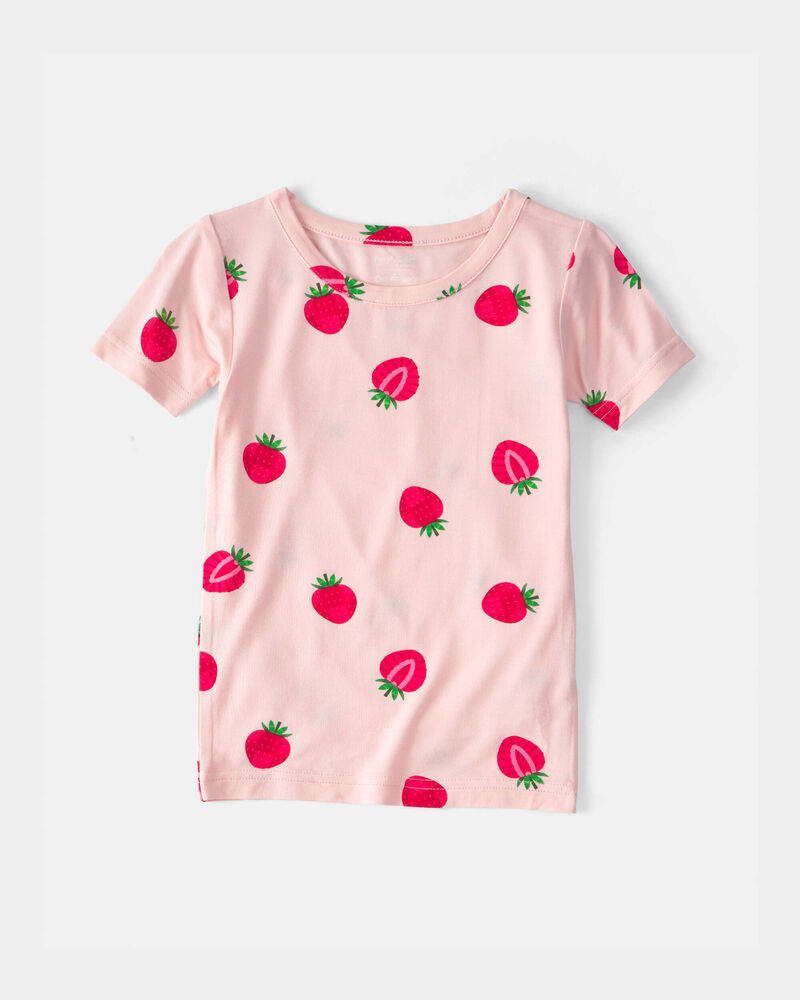 Baby Girl Strawberry PurelySoft 2-Piece Pajama Set - Pink, image 3 of 7 slides