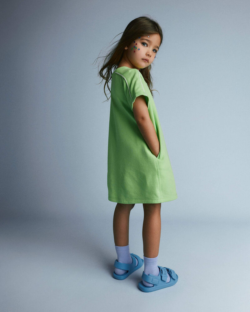 Toddler Girl Henley T-Shirt Dress - Lime Green, image 5 of 6 slides