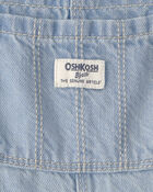 Baby Girl Denim Patch Overalls - Light Wash, image 5 of 6 slides