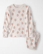 Toddler Girl 2-Piece Organic Cotton Ribbed Pajama Set in Strawberry Print, image 1 of 4 slides