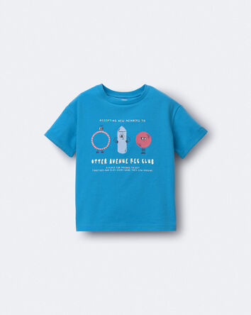 Toddler 'Recreation Club' Rolled Cuff Tee - Blue, 