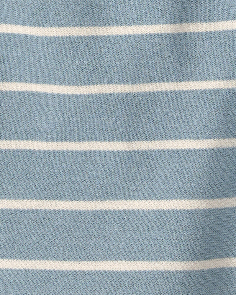 Kids 2-Piece Organic Cotton Top & Short Set in Stripes, image 4 of 5 slides
