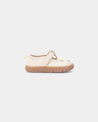 Baby Girl Every Step&reg; First Walker Floral Casual Shoes - Cream, image 2 of 6 slides