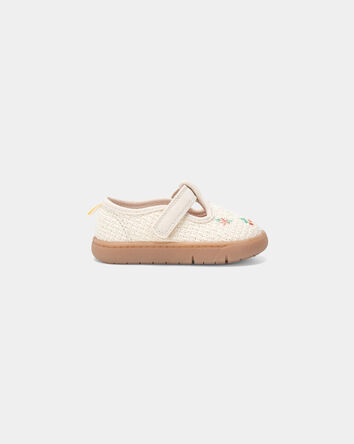 Baby Girl Every Step&reg; First Walker Floral Casual Shoes - Cream, 