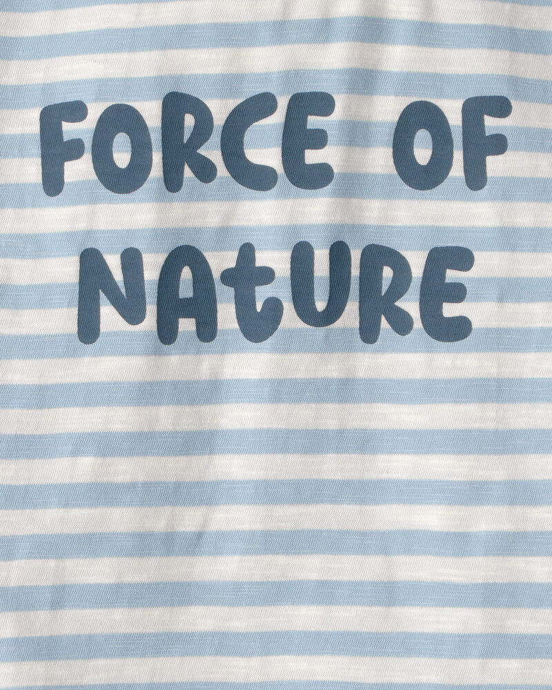 Toddler Organic Cotton 'Force of Nature' Tee in Stripes, image 3 of 4 slides