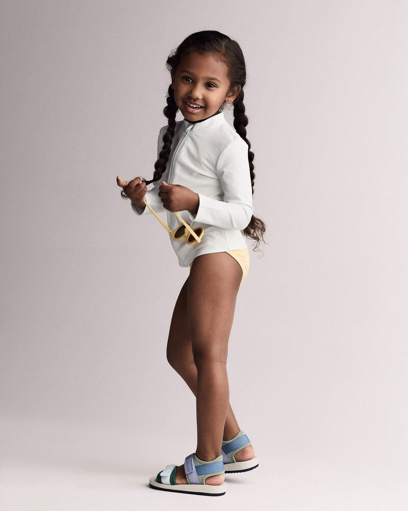 Toddler Full-Zip Long-Sleeve Rashguard - Light Blue, image 4 of 6 slides