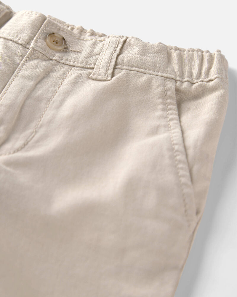 Toddler Boy Linen Pants Made with Organic Cotton, image 3 of 5 slides