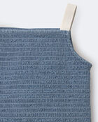 Toddler Girl Smocked Peplum Top in Chambray , image 4 of 6 slides