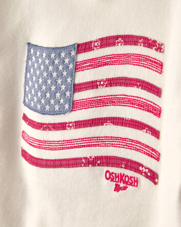 Toddler American Flag French Terry Pullover Sweatshirt - Cream, 