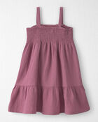 Girls Organic Cotton Smocked Gauze Dress, image 2 of 5 slides