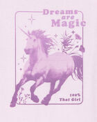 Girls Dreams Are Magic Short-Sleeve Graphic Tee - Pink, image 2 of 3 slides
