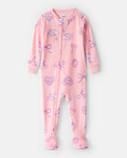 Toddler Girl Swan DreamPlush Snug Fit 1-Piece Pajamas - Pink, image 1 of 3 slides