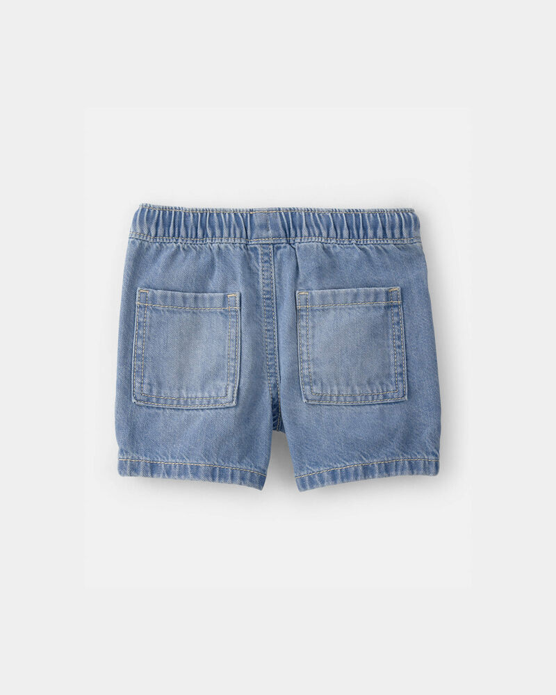 Baby Boy Denim Drawstring Shorts - Light Wash, image 2 of 4 slides