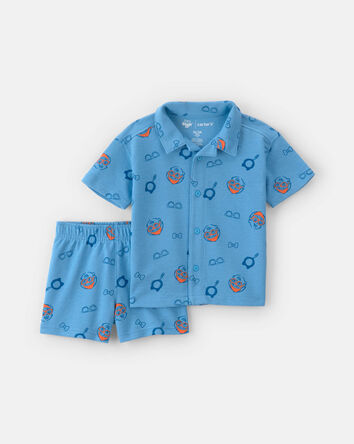 Toddler Boy 2-Piece Blippi Short-Sleeve Top & Short Set - Blue, 