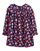 Toddler Navy Flower Babydoll Dress, image 1 of 4 slides