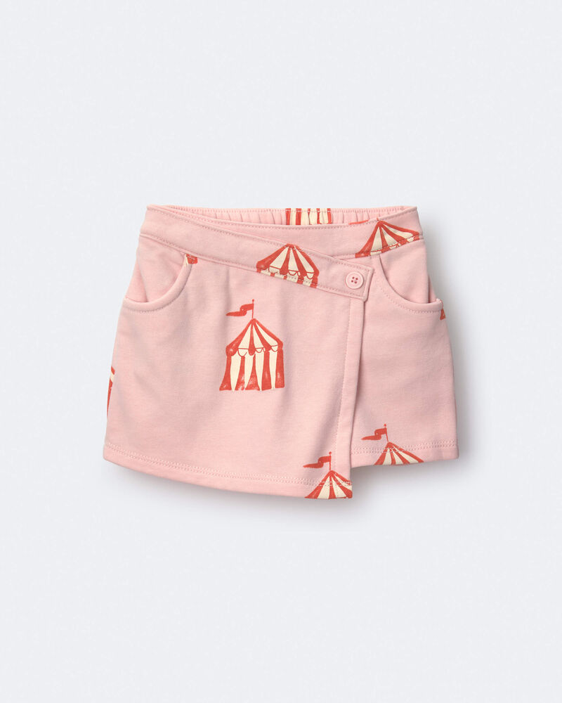 Toddler Girl Asymmetrical Skort in Big Top Print - Light Pink, image 2 of 7 slides