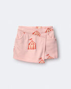 Toddler Girl Asymmetrical Skort in Big Top Print - Light Pink, image 2 of 7 slides