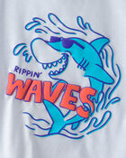Baby Boy 2-Piece Shark Top & Short Set - Blue/Khaki, image 4 of 6 slides