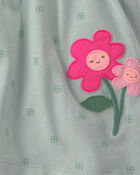 Baby Girl Floral Bodysuit Dress - Green, image 2 of 3 slides