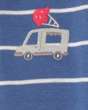 Toddler 2-Pack Ice Cream Truck 100% Cotton Snug Fit 1-Piece Pajama - Blue/Ivory, 