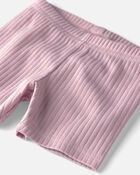 Baby Girl 2-Pack Organic Cotton Ribbed Pedal Shorts, image 3 of 6 slides
