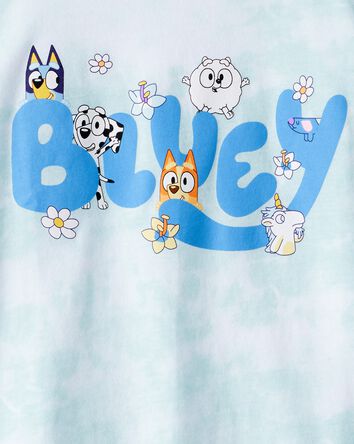Girls Bluey Tie-Dye Short-Sleeve Graphic Tee - Blue/White, 