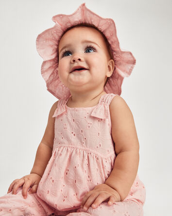 Baby Girl Floral Sunhat - Pink, 