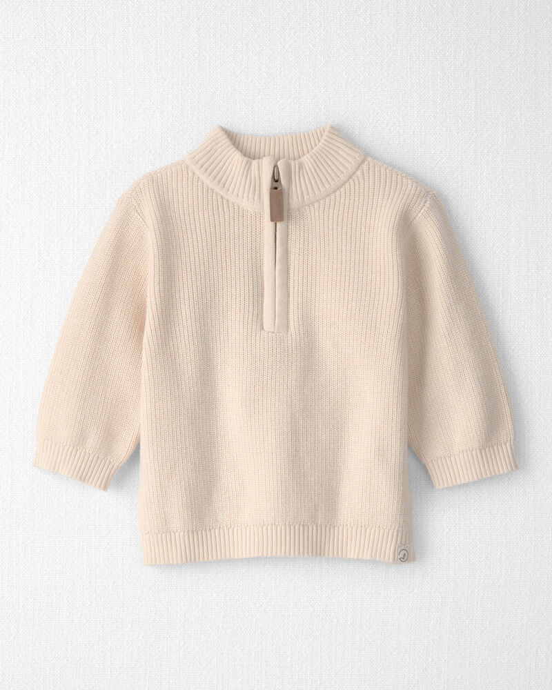 Baby Organic Cotton Quarter-Zip Pullover, image 1 of 4 slides