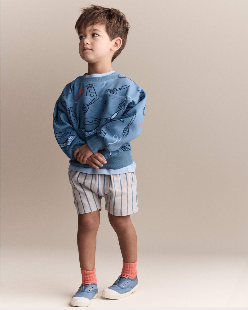 Toddler Baking Wide-Arm Pocket Sweatshirt - Blue, image 4 of 6 slides