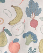Baby 2-Piece Organic Cotton Ribbed Pajama Set in Veggie Fruit Print, image 3 of 4 slides