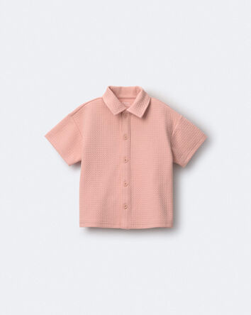 Toddler Boy Button-Down Short-Sleeve Shirt - Light Pink, 